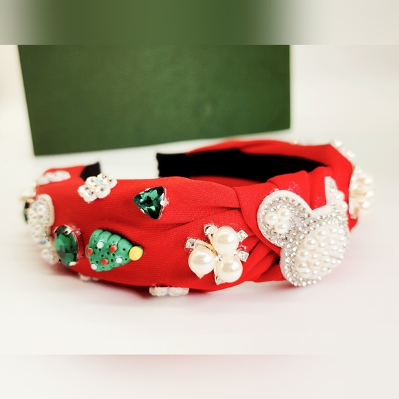 Mickey headband bling Christmas Rhinestones snowflake handmade crystals tree - Picture 5 of 16